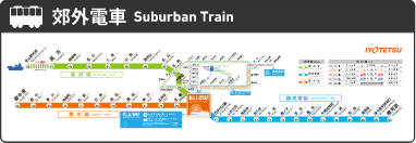 伊予鉄グループ 郊外電車 路線図