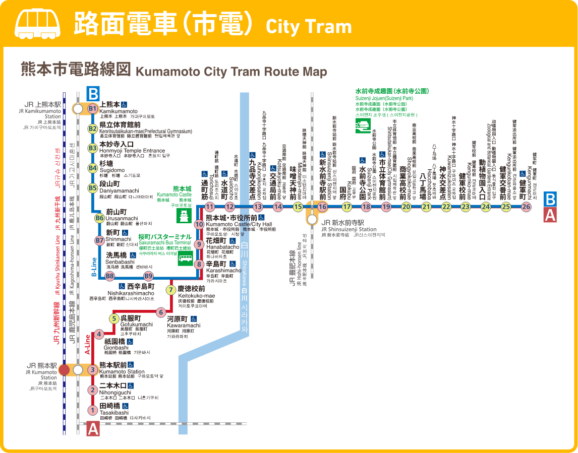 Kumamoto City Transportation Bureau Kumamoto City Tram 1 Day Pass / 24