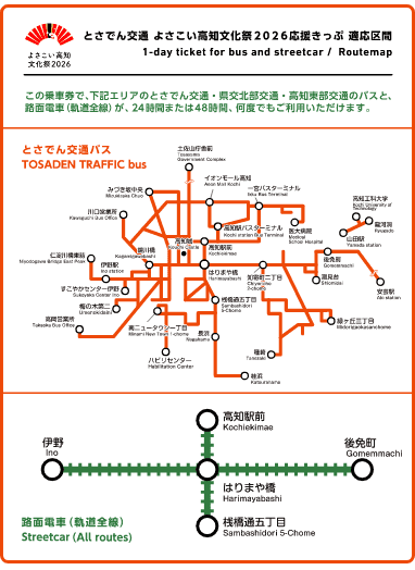 対象路線図（バス・路面電車）